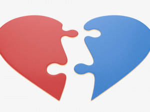 Jigsaw puzzle heart halves Modelo 3D
