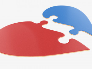 Jigsaw puzzle heart halves Modelo 3D