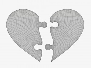 Jigsaw puzzle heart halves Modelo 3D