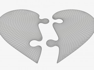 Jigsaw puzzle heart halves Modelo 3D