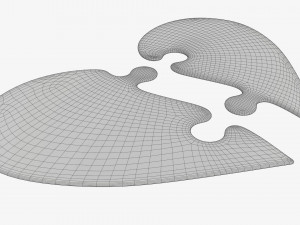 Jigsaw puzzle heart halves Modelo 3D