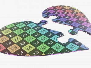 Jigsaw puzzle heart halves Modelo 3D