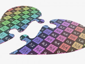 Jigsaw puzzle heart halves Modelo 3D
