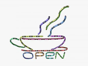 Led neon light sign 02 3D Model