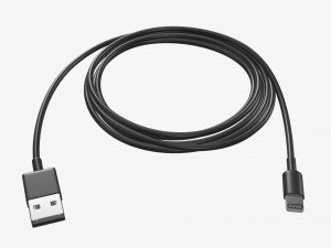 Lightning to USB cable black 3D Model