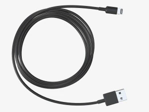 Lightning to USB cable black 3D Model