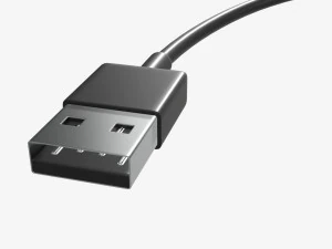Lightning to USB cable black 3D Model