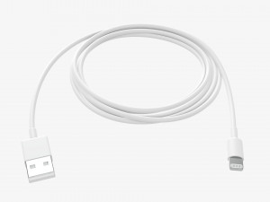 Lightning to USB cable white 3D Model