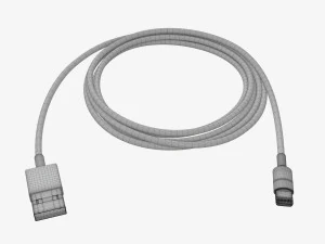Lightning to USB cable white 3D Model