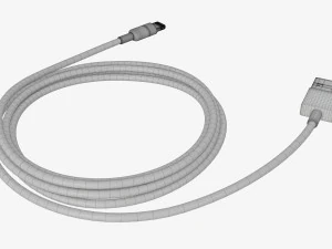 Lightning to USB cable white 3D Model