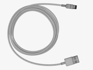 Lightning to USB cable white 3D Model