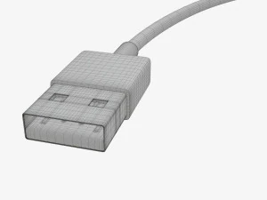 Lightning to USB cable white 3D Model