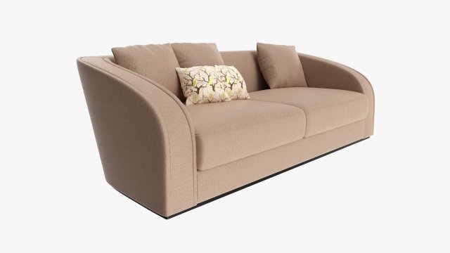 Loveseat sofa 02 3D Модель .c4d .max .obj .3ds .fbx .stl .blend 