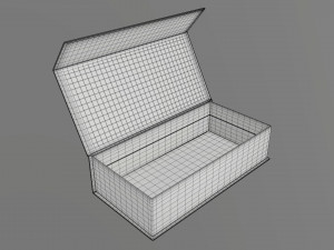 Magnetic paper gift box 01 open 3D Model