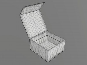 Magnetic paper gift box 02 open 3D Model