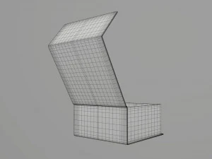 Magnetic paper gift box 02 open 3D Model