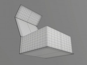Magnetic paper gift box 02 open 3D Model
