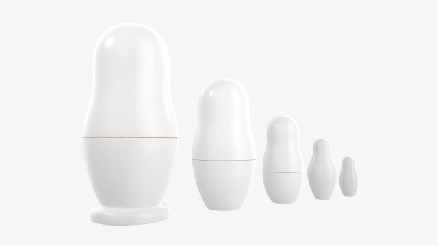 Matryoshka nesting doll set mockup Modelo 3D .c4d .max .obj .3ds .fbx .stl .blend 
