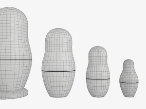 Maqueta de juego de mu&ntilde;ecas anidadas Matryoshka Modelo 3D