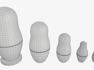 Matryoshka nesting doll set mockup Modelo 3D
