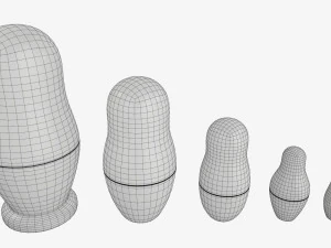 Maqueta de juego de mu&ntilde;ecas anidadas Matryoshka Modelo 3D