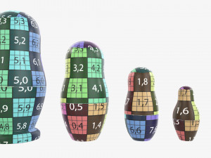 Matryoshka nesting doll set mockup Modelo 3D