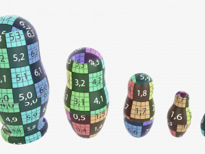 Matryoshka nesting doll set mockup Modelo 3D