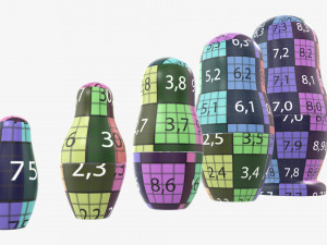 Matryoshka nesting doll set mockup Modelo 3D