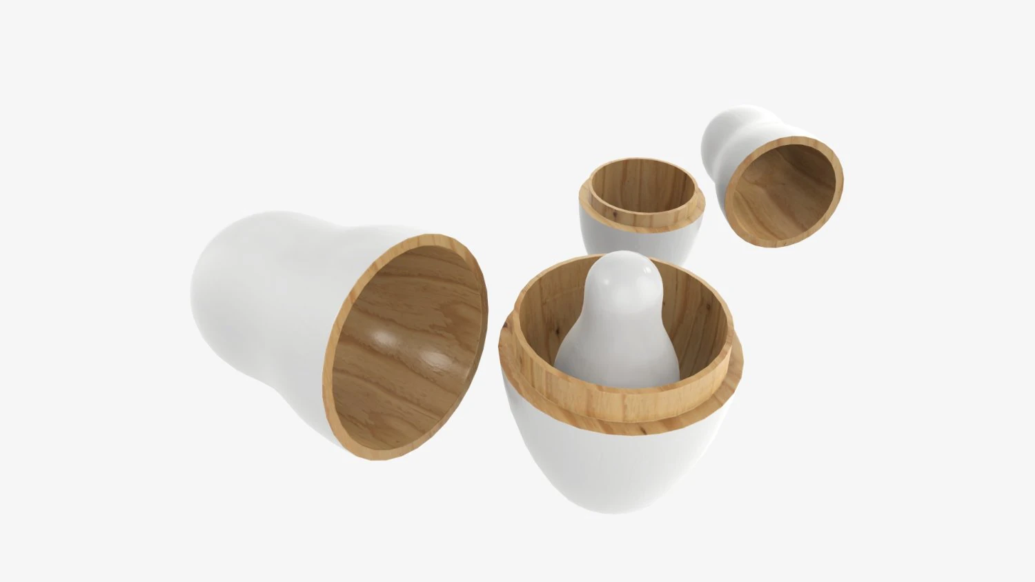 Matryoshka nesting doll set open mockup 3D Model .c4d .max .obj .3ds .fbx .stl .blend