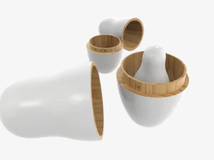 Matryoshka nesting doll set open mockup 3D Model