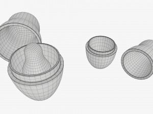 Matryoshka nesting doll set open mockup Modelo 3D