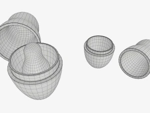 Matryoshka nesting doll set open mockup 3D Model