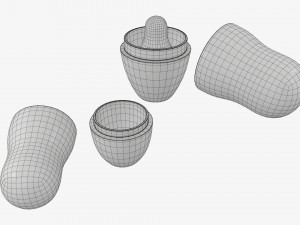 Matryoshka nesting doll set open mockup Modelo 3D