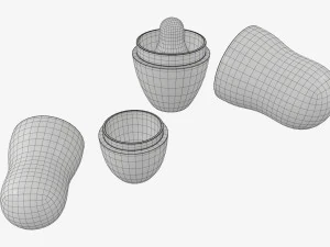 Matryoshka nesting doll set open mockup 3D Model