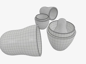 Matryoshka nesting doll set open mockup 3D Model