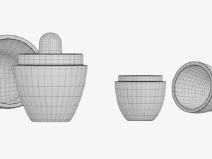 Matryoshka nesting doll set open mockup 3D Model