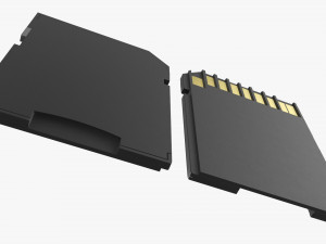 Micro SD adapter 3D Model