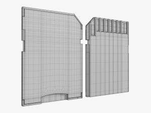 Micro SD adapter 3D Model