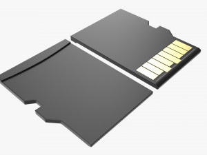 Micro SD memory card Model 3D