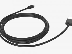 Micro-USB to USB cable black 3D 모델