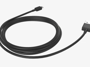 Cavo da micro USB a USB nero Modello 3D