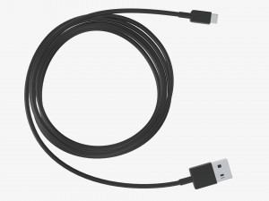 Micro-USB to USB cable black 3D 모델