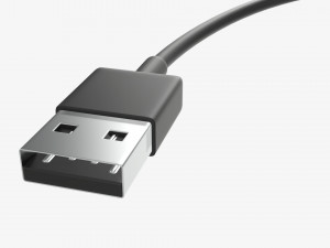 Micro-USB to USB cable black 3D 모델