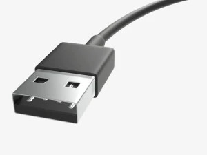 Cavo da micro USB a USB nero Modello 3D