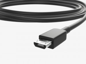 Micro-USB to USB cable black 3D 모델