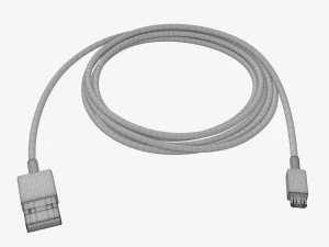 Cavo da micro USB a USB nero Modello 3D