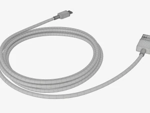 Cavo da micro USB a USB nero Modello 3D