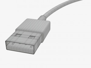 Micro-USB to USB cable black 3D 모델