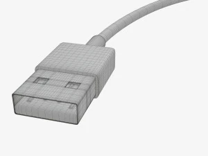 Cavo da micro USB a USB nero Modello 3D