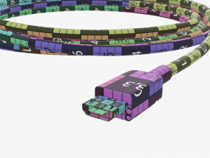 Micro-USB to USB cable black 3D 모델